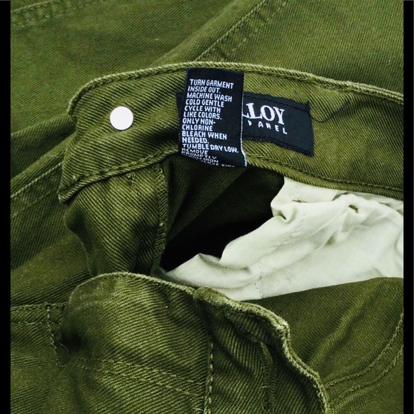 Straight Leg Jeans Olive Alloy Size 7 - Picture 5 of 6